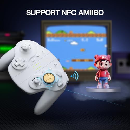 Image of NYXI Wizard 2 Wireless Switch Controller, TMR Hall Joystick Wireless Controller, Adjustable Triggers, NFC, Programmable Buttons, 6-Axis Gyro,HD Rumble for Switch /NGC /Wii /PC