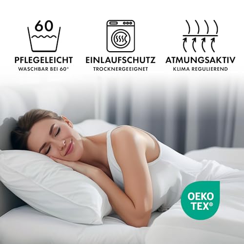 Jacobson Jersey Spannbettlaken Spannbetttuch Baumwolle Bettlaken (180x200-200x200 cm, Weiss) 6