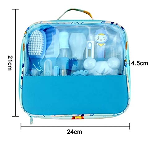 Kit Higiene Cuidados Saúde Bebê Recém Nascido 13 peças - Azul