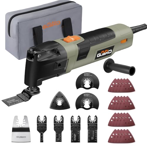 Funguard Oscillating Tool 300W, 6 Variable Speeds 22000 OPM Electric Corded Multi-tool with 3.5°Oscillation Angle, Quick Change Blade System,30pcs Accessories for Cutting, Sanding, Grinding, Scraping