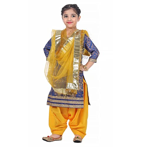 Image of ITSMYCOSTUME Punjabi Patiala Suit for Girls|Punjabi Giddha /Baisakhi /Bhangra Dance Costume for Girls