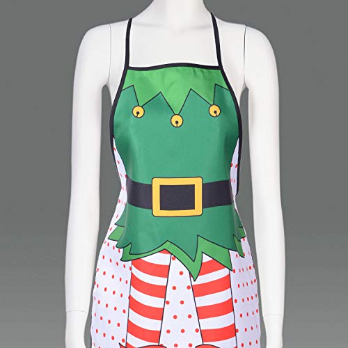 Dearhouse 2 Pack Christmas Elf Apron, Cute Adjustable Kitchen Chef Bib Bbq Cooking Funny Flirty Aprons For Adult，Holiday Kitchen Apron Funny Creative Thanksgiving #TOP4