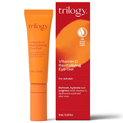 Trilogy Vitamin C Revitalising Eye Gel, 0.34 Fl Oz - With Hyaluronic Acid And Aloe Vera - Refresh, Hydrate & Brighten Dull Skin, Reduce The Look Of Puffiness And Dark Circles #TOP6