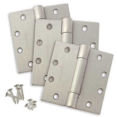 Door Hinge Commercial Stainless Steel Heavy Weight Concealed Bearing Non Removeable Pin Security Butt Hinge 4.5 x 4.5 LH1399CB-32D-NRP ANSI/BHMA Certified Fire Rated Hinges 3 Pack