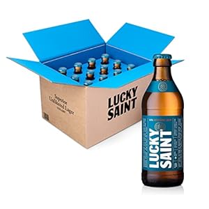 LUCKY SAINT Alcohol Free Beer – Case of 12 x 330ml, 0.5% Bottles | Vegan, 53 Calories per Lager | 4 Natural Ingredients…
