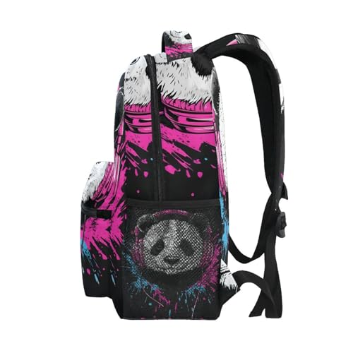 Cute Music Panda Animal Backpack for Boys Girls Elementary School Bookbag Back Pack 202b87064