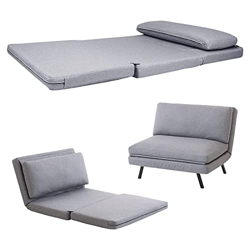 Maxspeed Futon Sofa Bed, Memory Foam Futon Convertible Couch Bed Chair, Modern Small Sofa Sleeper W/Adjustable Backrest, Folding Floor Lounge For Compact Living Spaces Offices Dorm Bonus,Grey #TOP4