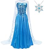 CQRUICQXI Adult Women Princess Dress up Cosplay Birthday Costume Xmas Party Gown Fairy Fancy Dress Halloween (Blue,Small)