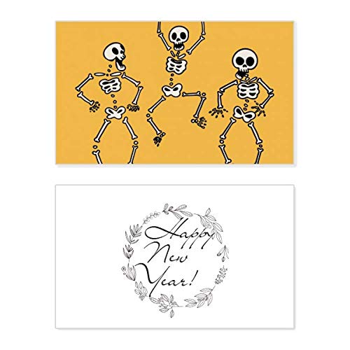 Tarjeta de año nuevo divertida Lovely Halloween Skeletons para regalar en fiestas
