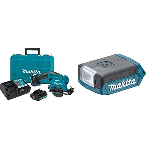 Image of Makita SH02R1 12V max CXT Lithium-Ion Cordless 3-3 /8 inch Circular Saw Kit (2.0Ah) with ML103 12V max CXT Lithium-Ion Cordless L.E.D. Flashlight