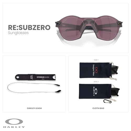 OAKLEY OO9098 Re:Subzero Shield Sunglasses For Men+ Bundle Accessory Leash Kit, Microfiber Pouch2