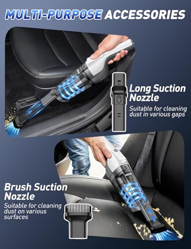 Image of Handheld Vacuum Cordless, 15000PA Powerful Suction Hand Held Vacuum Cleaner, Car Vacuum Portable Cordless with Large-Capacity Dust Bin & LED Light, High Power Hand Vacuum for Home, Car, Office, Pet