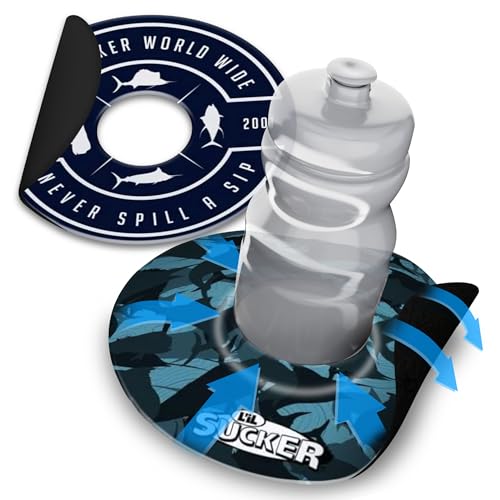 Image of Lil Sucker Suction Cup Holder - Universal Drink Holder for Paddle Board, Kayak, ATV & Boat - Clip-On Coffee, Anti-Spill - Fish Themed Pack of 2