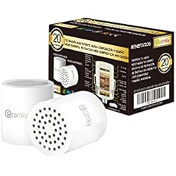 Ecomky Pack 2 Cartuchos Recambio Filtro Ducha Universal 20 Etapas Reemplazable Compatible Filtros 10,12,15,17,18 Etapas Purificador Agua F-202 Vitamina C Protege Piel y Cabello Alivia Picores