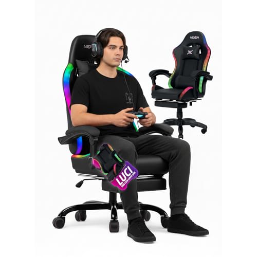 Avilia – Sedia Gaming Ergonomica con Poggiapiedi Estraibile,...
