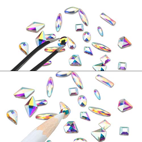 ZHI BEI Designer Nagelaufkleber - 120 PC Multi Formen Glaskristall AB Strass for Nail Art Craft, Mix 12 Art-Kristall-3D… – Bild 5