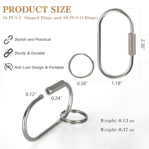 Image of Muitcdo Brass Key Rings Bulk, Key Chain Organizer Holder for Men Women with Secure Screw Locking