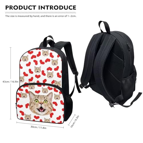 PinUp Angel Funny Cat Red Sweetheart Print Cute Cool Backpack School Bag Teenagers Casual Daypack 43 Inch Laptop Backpack For Man/Kid/Girl/Boy/Woman4