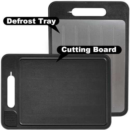 Comparison: 4 In 1 Cutting Board 11 Funday Cutting Boards for Kitchen - Defrosting Tray for Frozen Meat Chopping Board with Ceramic Knife Sharpening Rod and Garlic Grater - Non-Slip Cutting Board