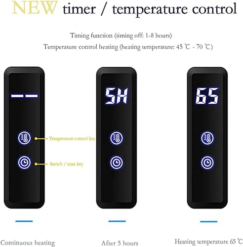 Calentador de Toallas eléctrico, toallero eléctrico de 10 Barras, radiador de Pared con Temporizador y Control de Temperatura, enchufable.(Plugin)