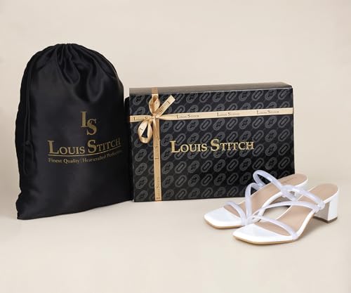 Image of LOUIS STITCH Trendy Strap Design Block Heel Sandals for Women - High Heel Sandals