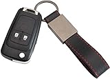 Schlüssel Gehäuse Fernbedienung für Opel 2 Tasten Autoschlüssel Funkschlüssel Insignia Astra Zafira Vauxhall Holden Mokka mit Leder Schlüsselanhänger KASER