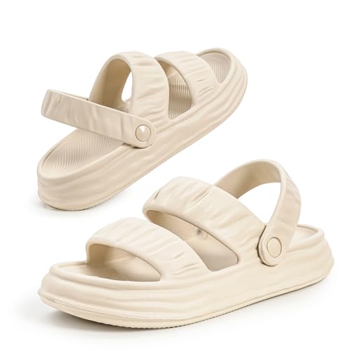 QIGEGE Water Sandals for Womens, Orthotic Slides Fashion Flat Summer Sandals With Comfortable Plantar Fasciitis Arch Support