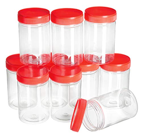 Gros acheteurs VBS 10 Boîtes Plastiques, Couvercle à vis, 200 ML