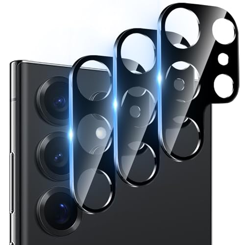 Dengduoduo 3 Pack Camera Lens Protector for Samsung Galaxy S24 Ultra, 9H Tempered Glass Camera Protector Lens Cover, Ultra HD, Anti-Scratch, Case Friendly [No Affect on Night Shots], All Black