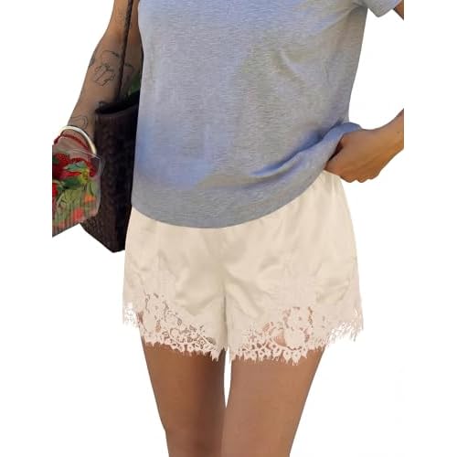 LOMON Women Satin Silk Lace Shorts Y2k Mini Shorts Coquette Lounge Half Slip Pj Bottoms 2026
