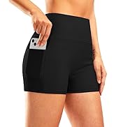 Pudolla Womens Swim Shorts High Waisted Bathing Bottom Shorts Tummy Control Board Swimsuit with P...