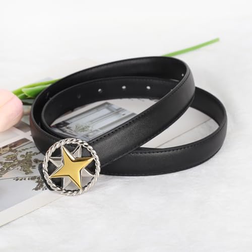 Image of Aurolran Women's Leather Belt with Buckle - Ideal for Dresses, Jeans, and Coats