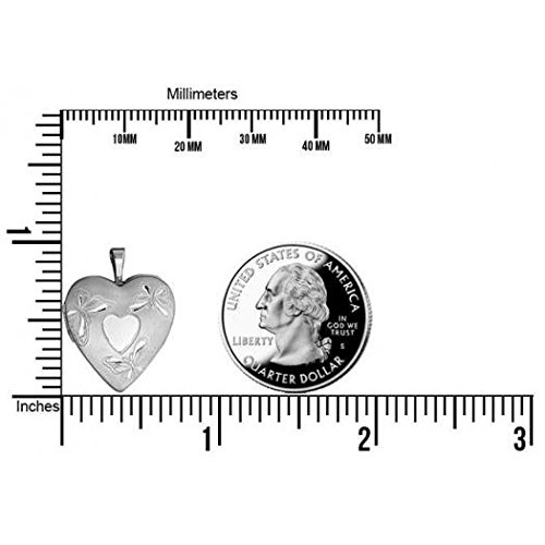 PicturesOnGold.com Sterling Silver Butterfly Heart Locket - 3/4 Inch X 3/4 Inch with Engraving2