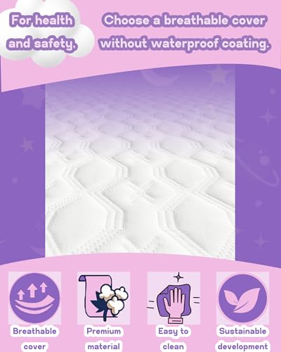 Image of WELLZEE Oval Bassinet Mattress 30 inchx18 inch, Fit for Halo Bassinest Swivel, Flex, Glide, Premiere & Luxe Series Sleeper, Ultra Supportive Foam, Breathable & Washable Cover, Water Resistant Lining