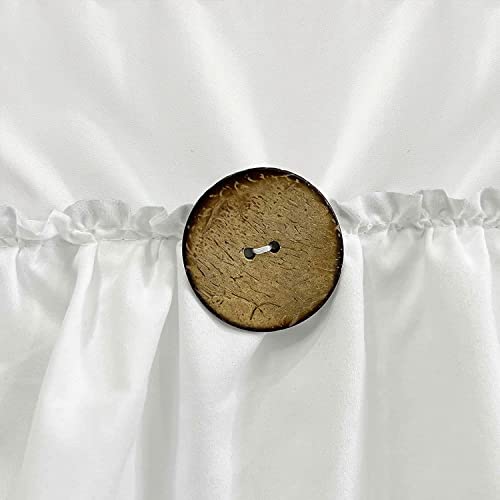 Seasonwood RUFFLE1 White Ruffle Shower Curtain Farmhouse Shower Curtain Set thumb #2
