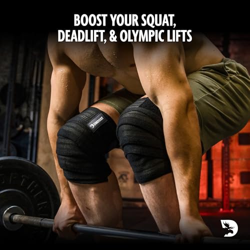 DMoose Fitness Knee Wraps for Weightlifting (Pair) - USPA Approved 78" Cotton Straps for Powerlifting, Leg Press, Squats & Joint Stability - Reinforced Stitching Knee Wrap Support for Men & Women - Image 3