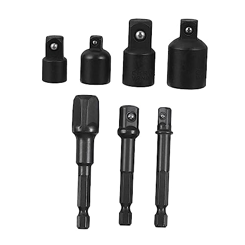 DIYEAH 7Pcs Screwdriver Socket Adapter Set Durable High Strength Conversion Socket for Air Impact Wrenches Manual Ratchets Efficient Torque Transfer Secure Fit
