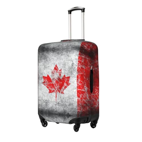 Retro Canada Flag Print Travel Elastic Suitcase Luggage Baggage Cover Protector, Washable And Anti-Scratch2