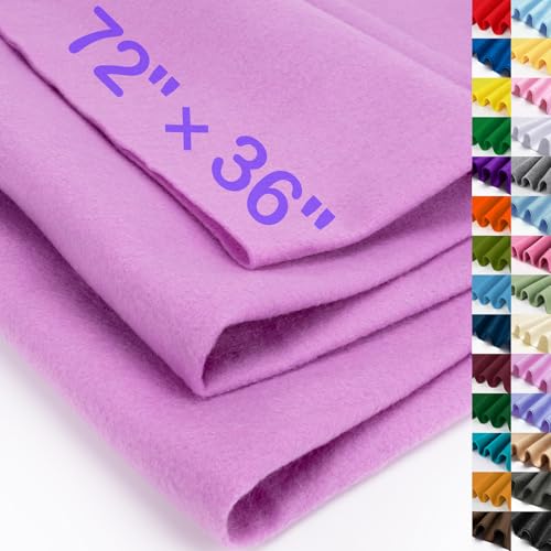 Image of XSEINO Light Purple Large Felt Fabric 72 inch X 36 inch(2 Square Yards), 1.4 mm Thick Soft Felt Fabric Sheet for Crafts, Purple Series Colors Soft Nonwoven Fabric, Fit for Decoration, Sewing, DIY Crafts