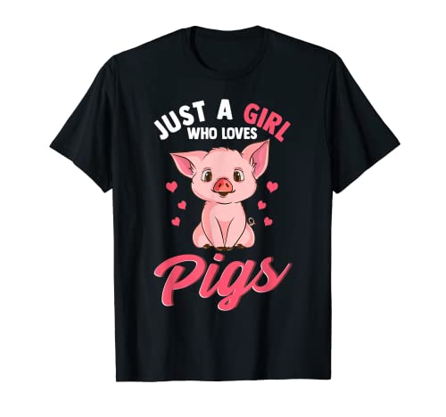 Just A Girl Who Loves Pigs Hog Lover Cute Farmer T-Shirt