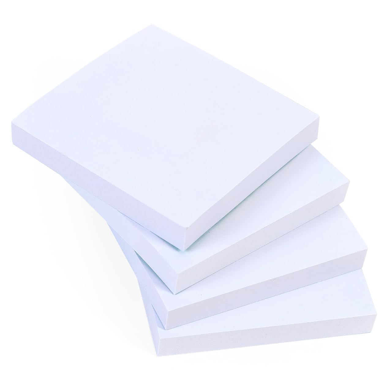 4 Pads White (Square) Sticky Notes | 100 Sheets per Pad 76 x 76 mm (3" x 3") | Clean and Minimalist Design for Office Memos, Study Notes, and Organised Reminders — image 1