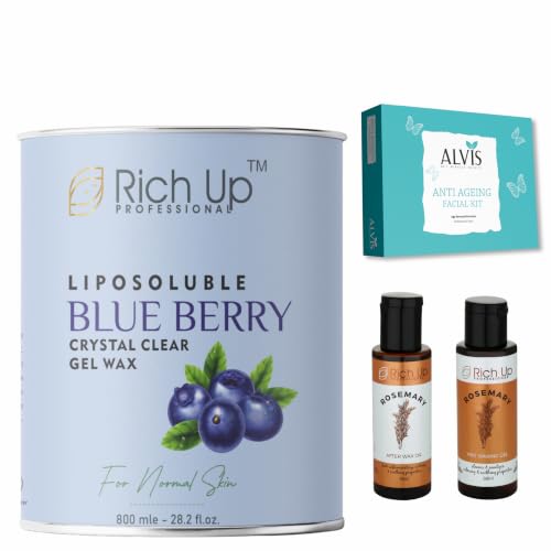 Image of Liposoluble Crystal Clear Gel Wax, Normal Skin, 800ml, Painless Hair Removal with Vitamin C | Get 60 ml After Wex Oil & Gel And Facial Kit Free
