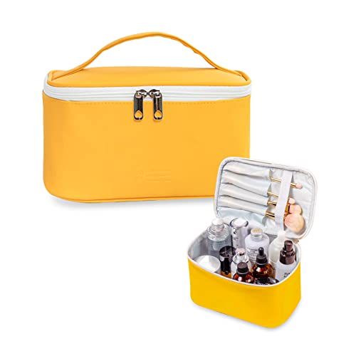 ALLMIRA 化粧ポーチ メイクポーチ 大容量 持ち運び 大きめ コスメポーチ 化粧ぽーち かわいい 可愛い 軽量 防水 バニティポーチ コスメぽーち こすめぽーち メイクぽーち (乳牛 2) (黄)