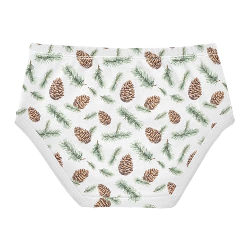 Girls' Underwear Pine Leaves Cotton Stretch Comfort Toddler Panties2