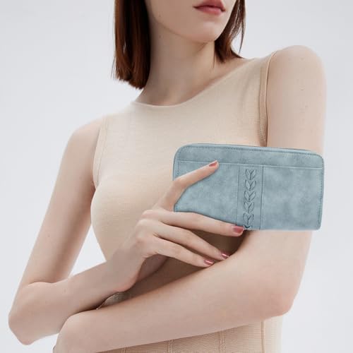 Image of FALAN MULE Wallets for Women Trifold Wristlet Wallets Large Capacity RFID Blocking Ladies Purse Credit Card Holder
