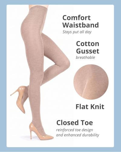 Image of MeMoi Brooklyn Flat Knit Sweater Tights for Women, Cotton Blend XS-6X