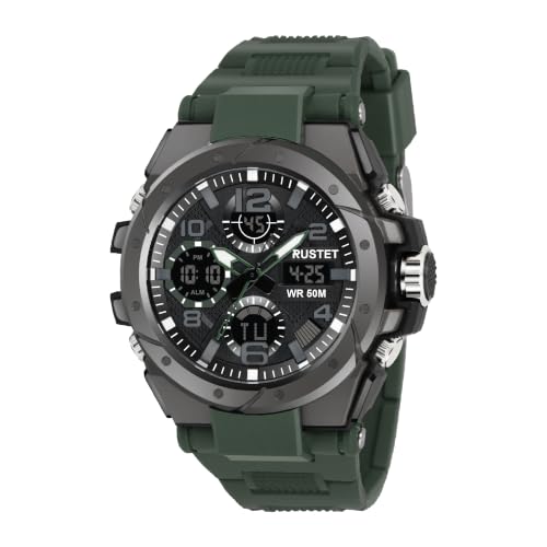 Image of RUSTET Analogue - Digital Men's Watch (Black Colored Strap - 2145)