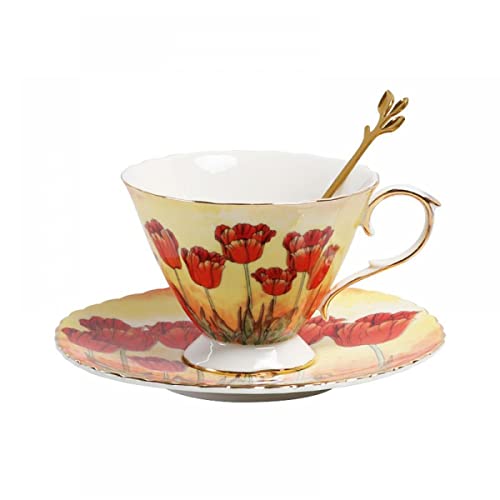 Lomonosov Porcelain Tea Set 2pc Cup and Saucer Banquet Iris 7.4 oz/220 ml