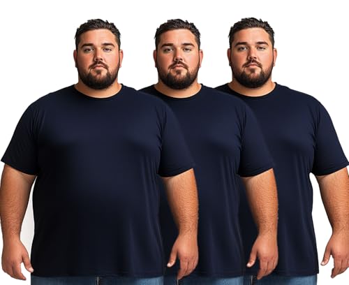 Men’s Big and Tall Shirts 100% Cotton Casual Tee Ultra Soft Breathable Short Sleeve T-Shirts Classic Basic Tops XL-6XL