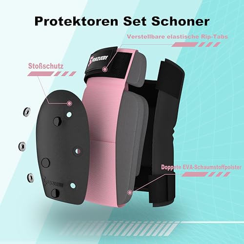 Forzueby Adult/Kids Knee Pads Elbow Pads Wrist Guards 6 in 1 Protective Gear Set for Inline Roller Skating Skateboarding Scooter BMX etc - Image 4